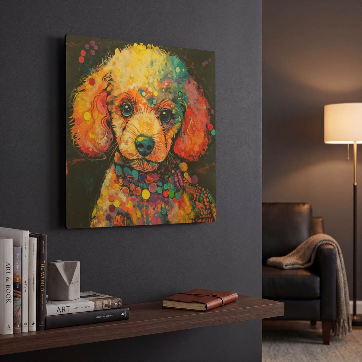 'Woof Poodle' By Rich Monet Gold Metal Wall Art