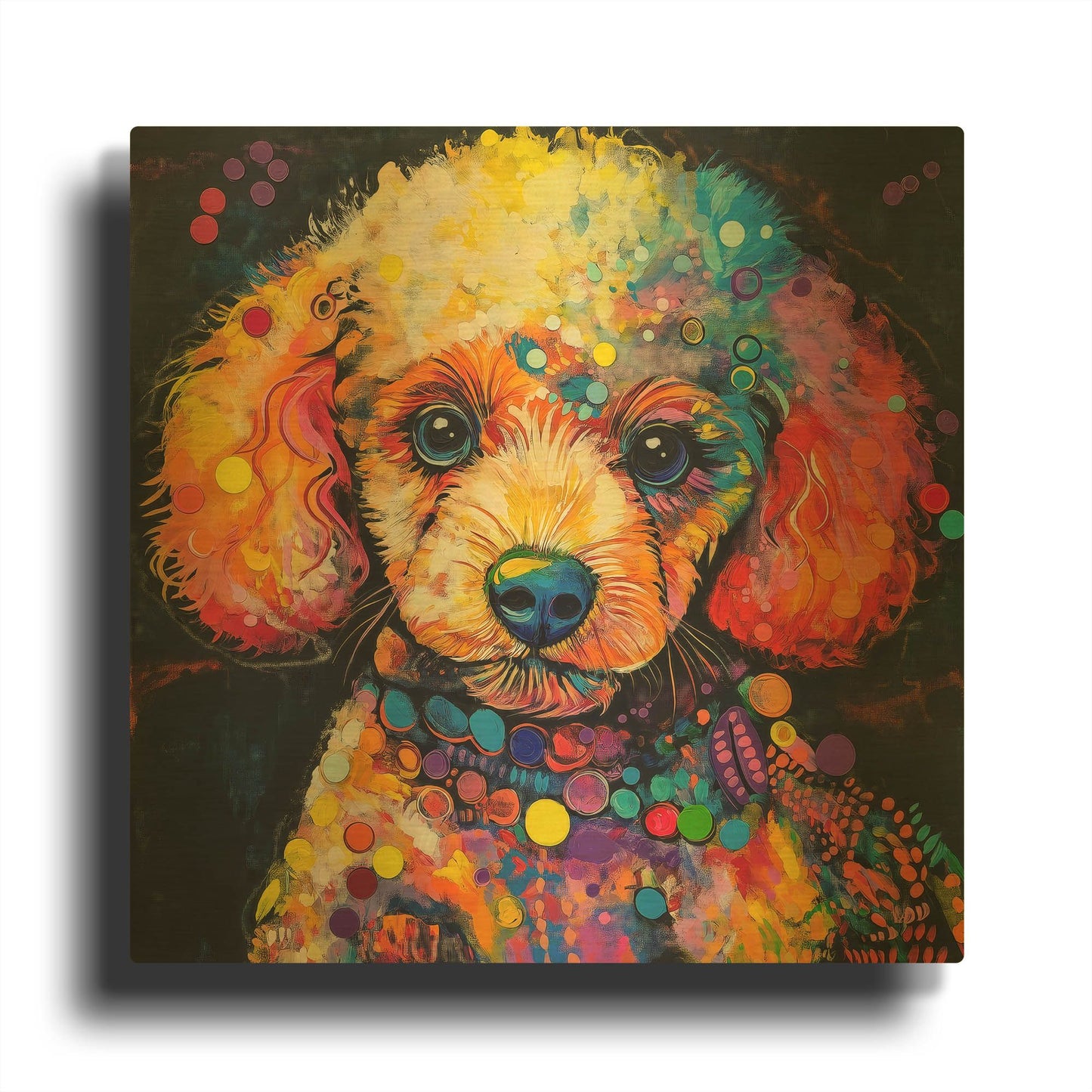 'Woof Poodle' By Rich Monet Gold Metal Wall Art