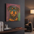 'Woof Rottweiler' By Rich Monet Gold Metal Wall Art