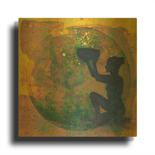 'Vessel of Cosmic Creativity' By Elena Ray Gold Metal Wall Art
