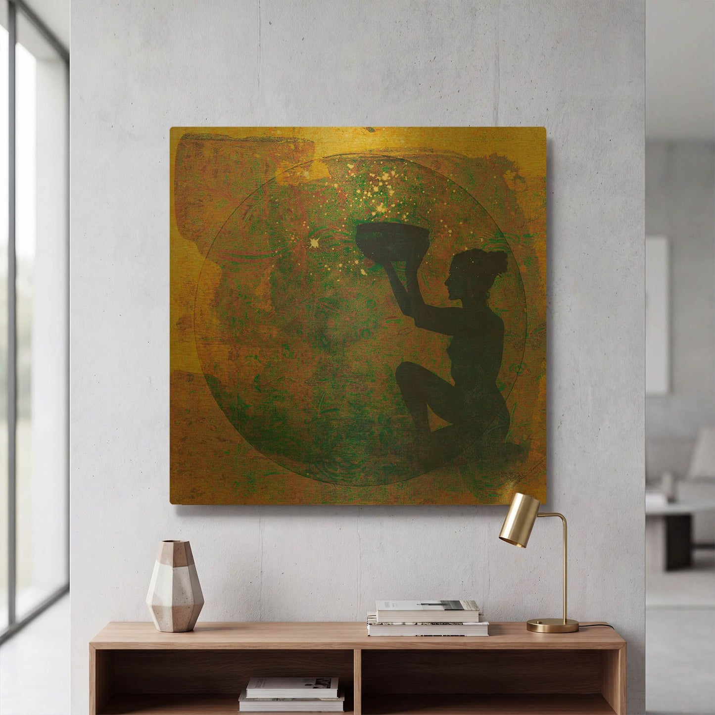 'Vessel of Cosmic Creativity' By Elena Ray Gold Metal Wall Art