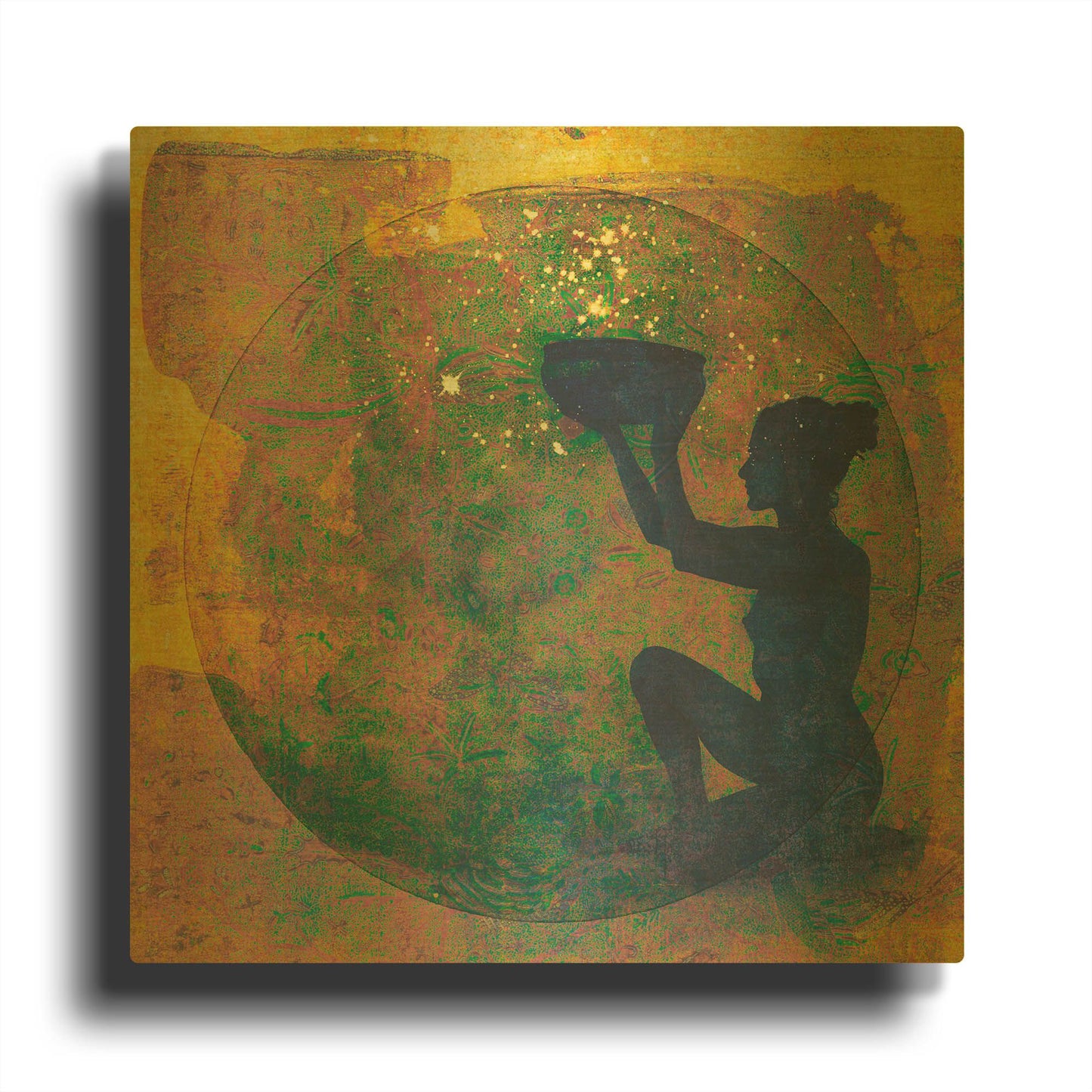 'Vessel of Cosmic Creativity' By Elena Ray Gold Metal Wall Art