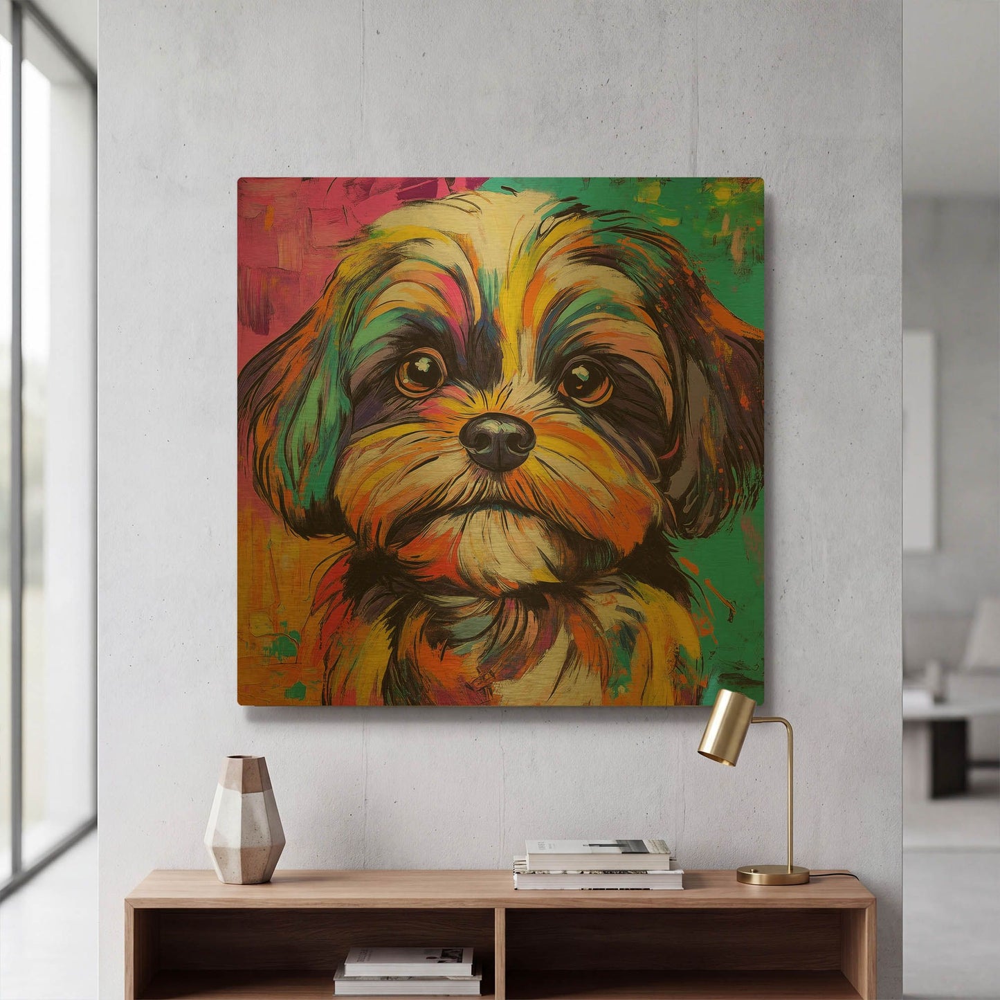 'Woof Shih Tzu' By Rich Monet Gold Metal Wall Art