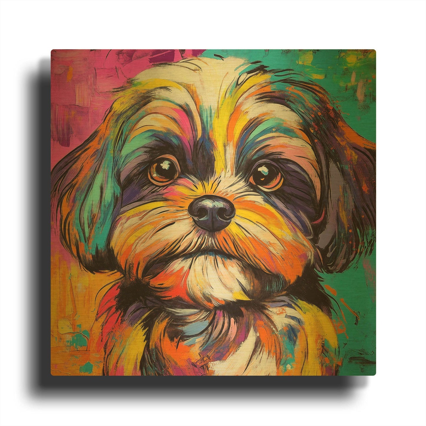 'Woof Shih Tzu' By Rich Monet Gold Metal Wall Art