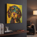 'Woof Spaniel' By Rich Monet Gold Metal Wall Art