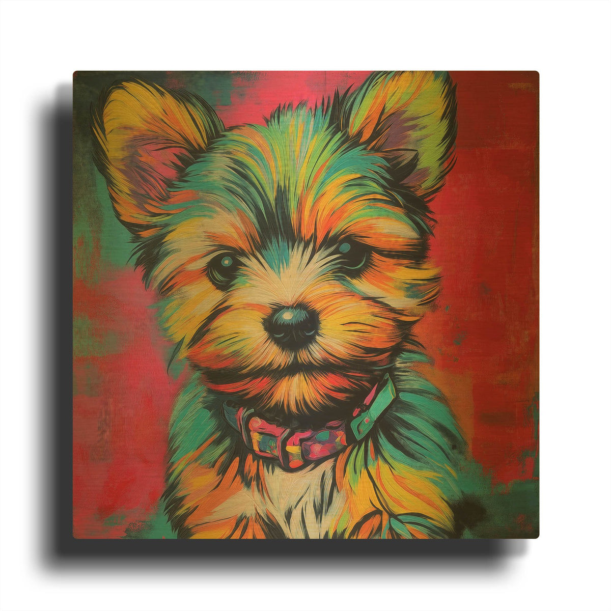'Woof Yorkshire Terrier' By Rich Monet Gold Metal Wall Art