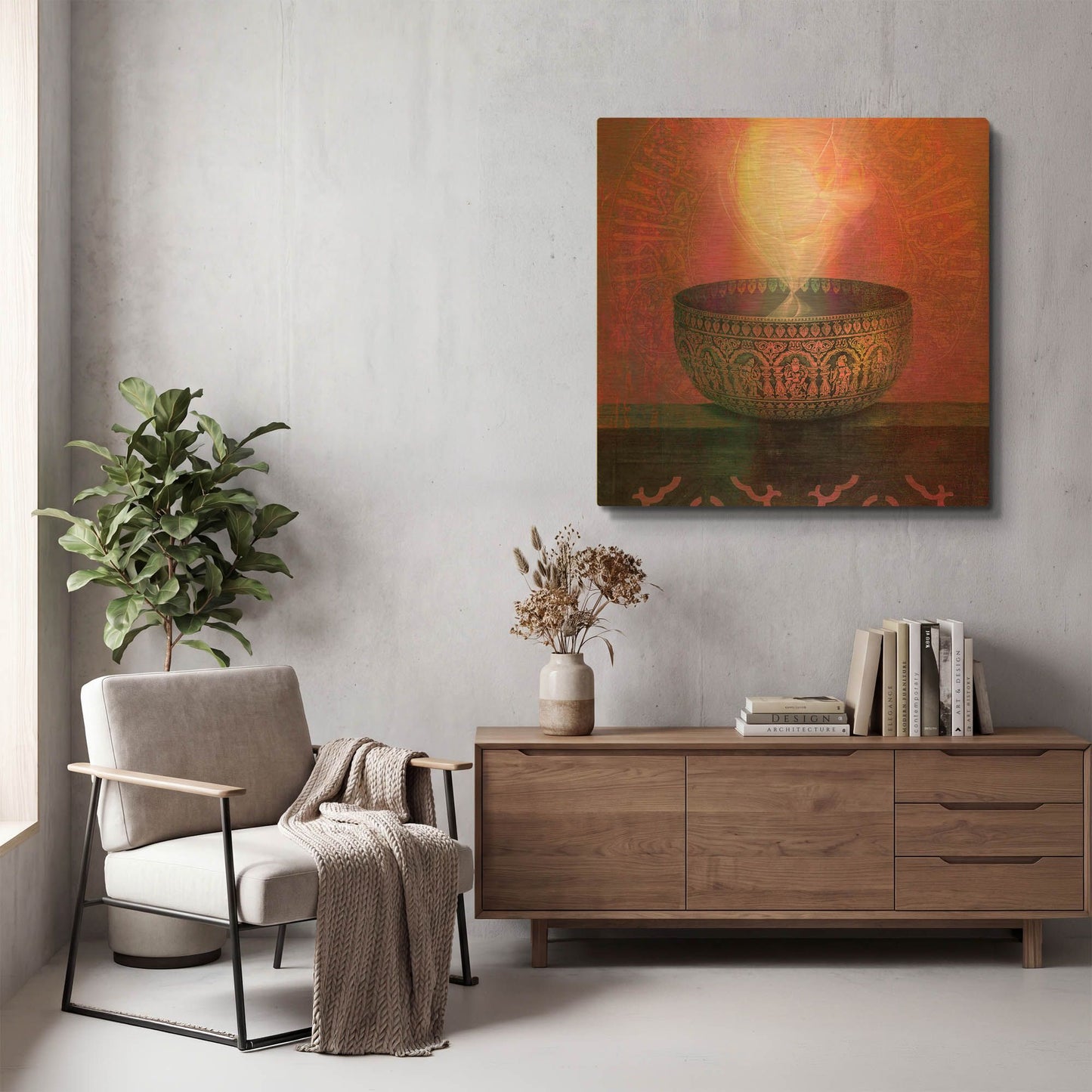 'Vessel of Light' By Elena Ray Gold Metal Wall Art