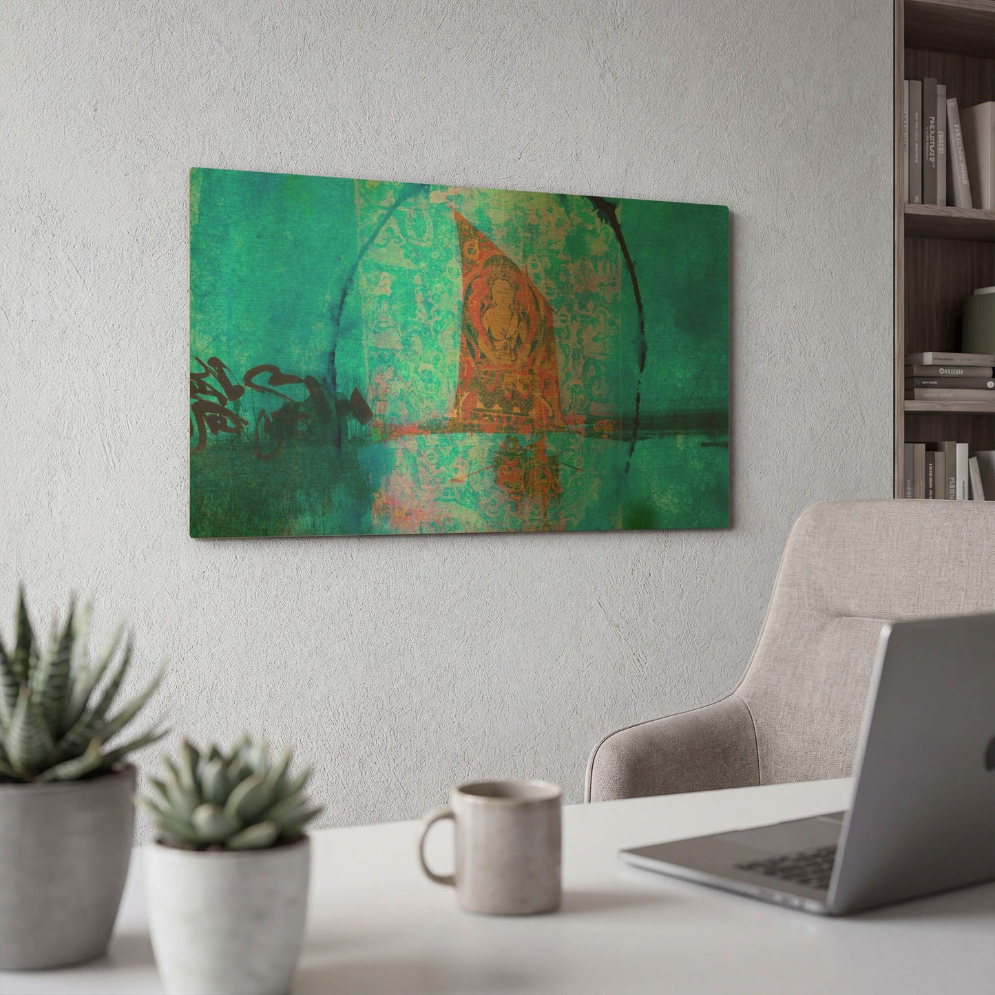 'Buddhist Sailboat' By Elena Ray Gold Metal Wall Art
