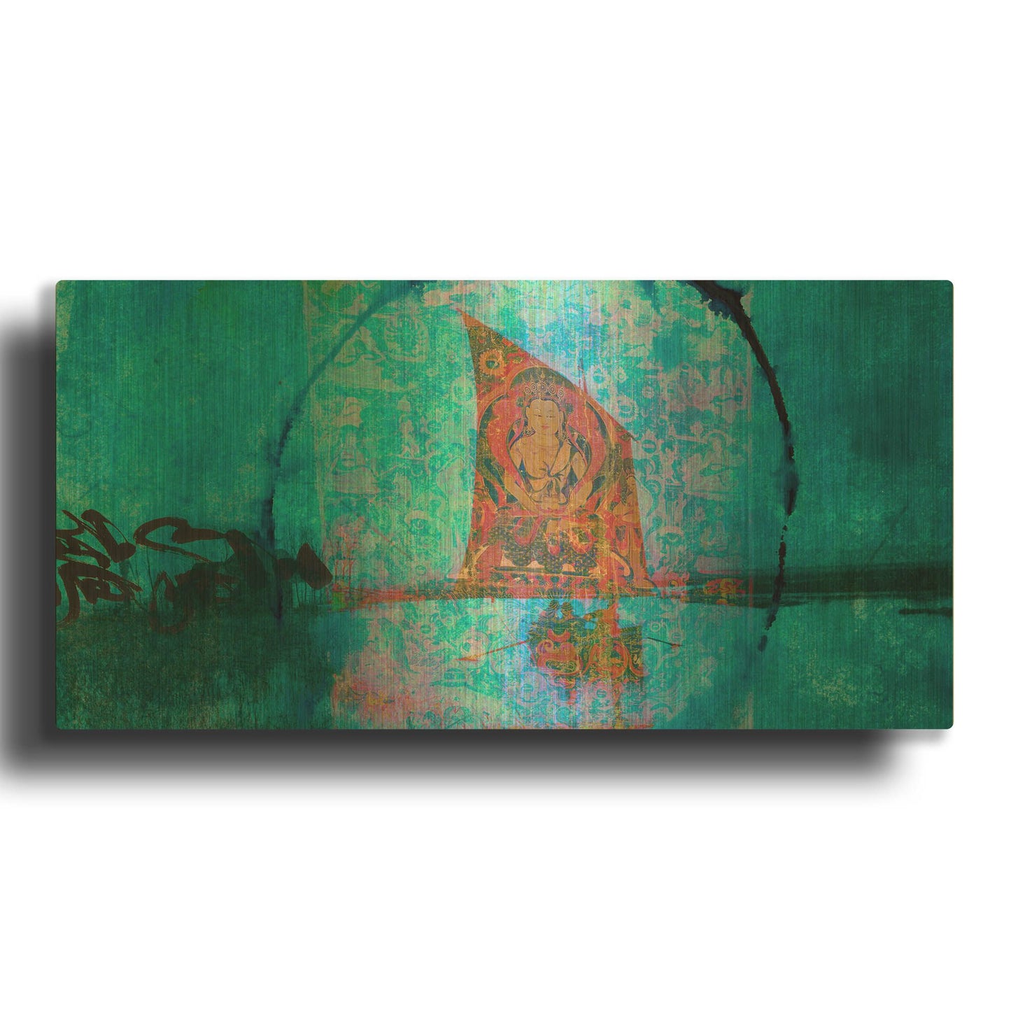 'Buddhist Sailboat' By Elena Ray Gold Metal Wall Art