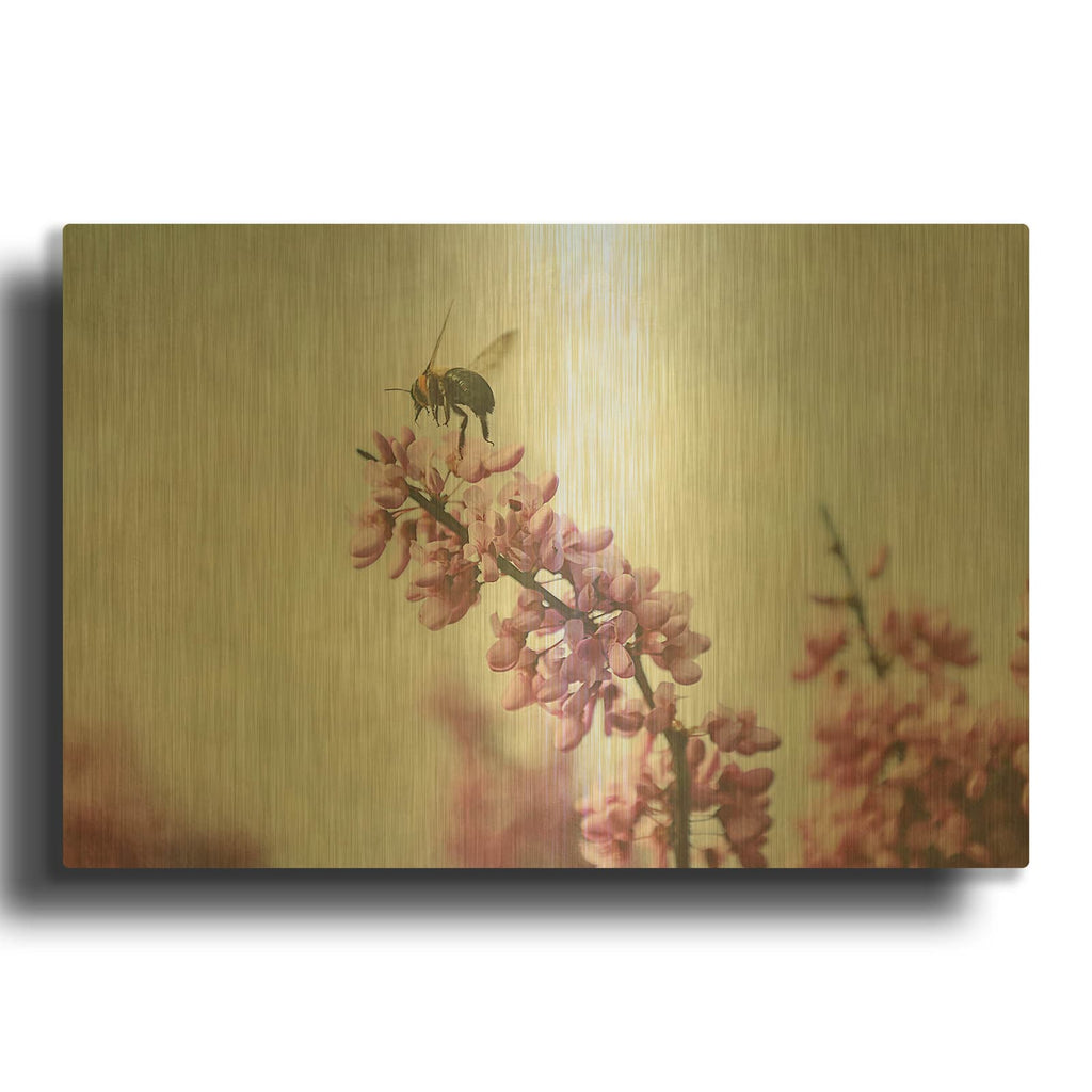 'Flight of the Bumblebee' By Carrie Ann Grippo-Pike Gold Metal Wall Art