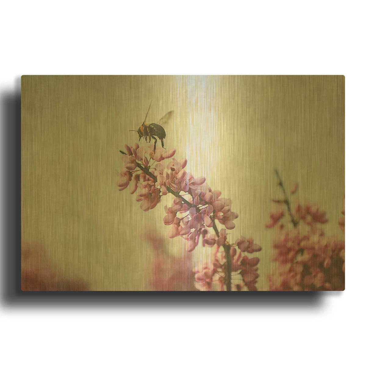 'Flight of the Bumblebee' By Carrie Ann Grippo-Pike Gold Metal Wall Art
