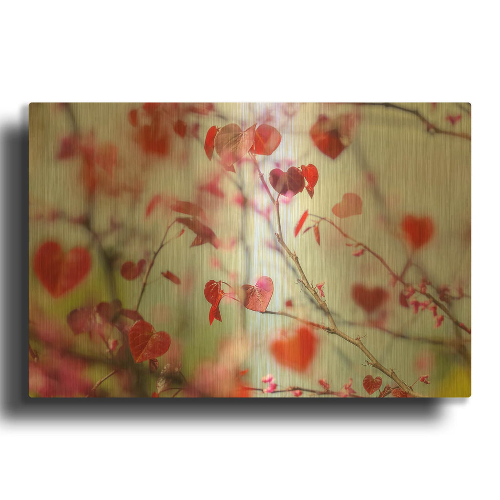 'Heart Leaf Tree' By Carrie Ann Grippo-Pike Gold Metal Wall Art