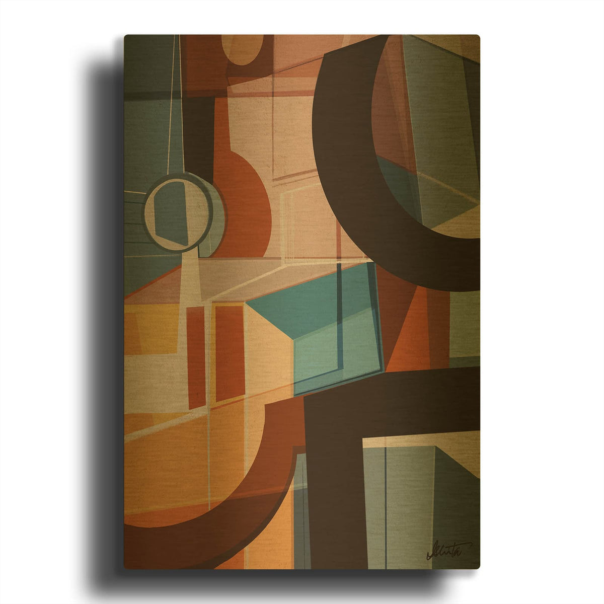 'Serie 2' By Ishita Banerjee Gold Metal Wall Art