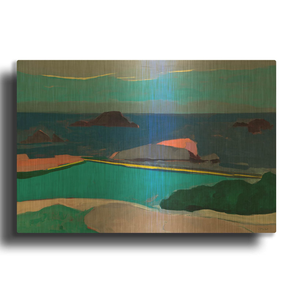 'Seal Rocks' By Jenny Wantuch Gold Metal Wall Art
