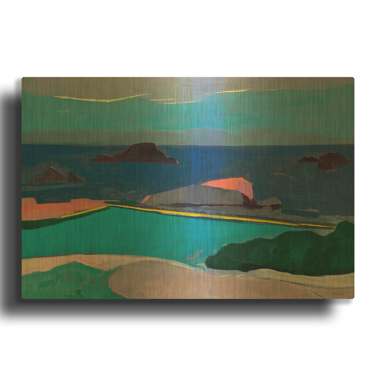 'Seal Rocks' By Jenny Wantuch Gold Metal Wall Art