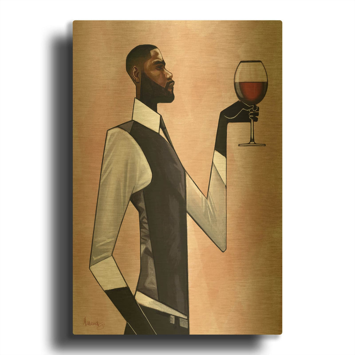 'Toast Man' By Manasseh Johnson Sr Gold Metal Wall Art