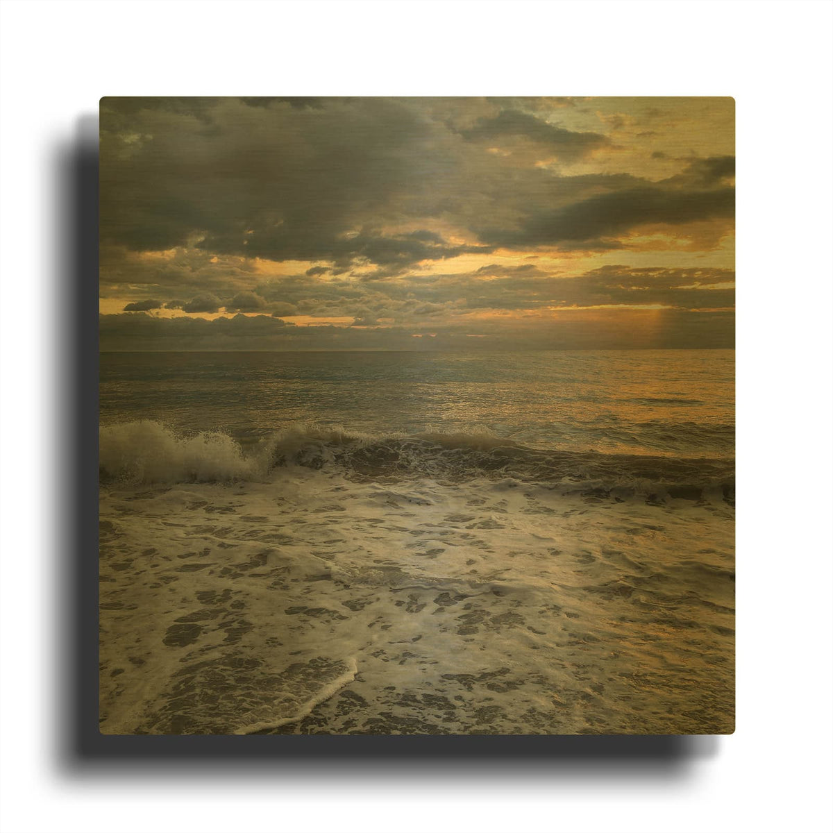 'Los Muertos Beach Sunset' By Nicole Dell Gold Metal Wall Art