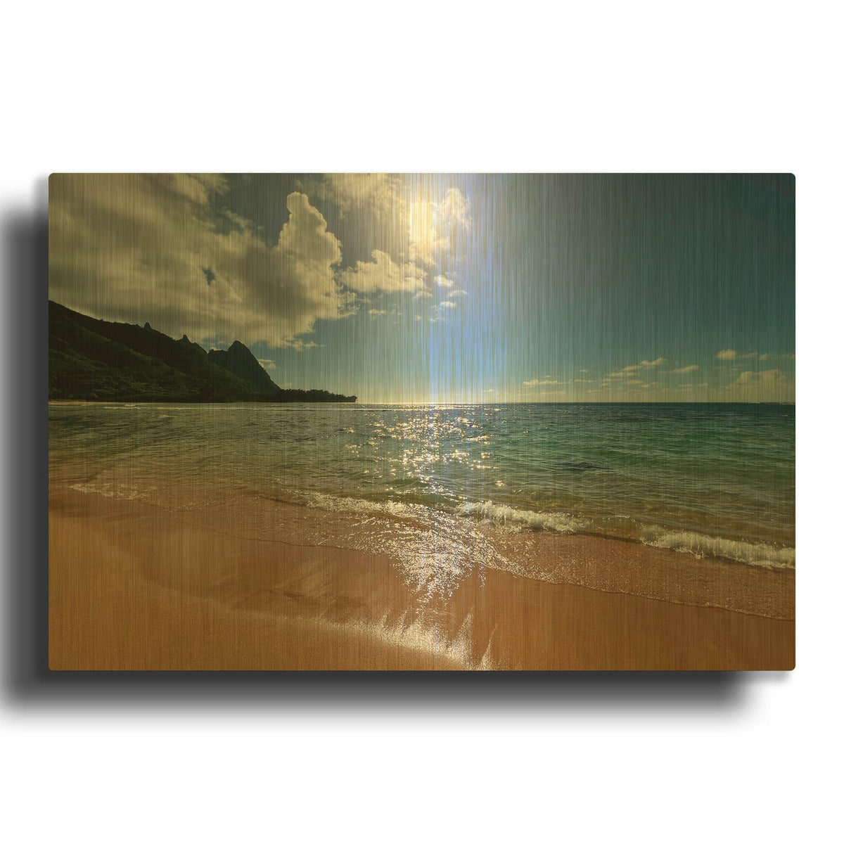 'Ocean Reflections' By Nicole Dell Gold Metal Wall Art