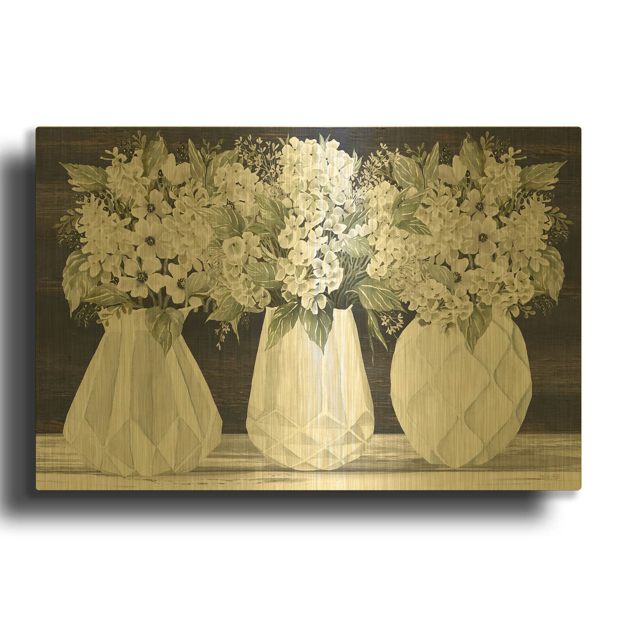 'Plethora Of Blooms 2' By Cindy Jacobs Gold Metal Wall Art
