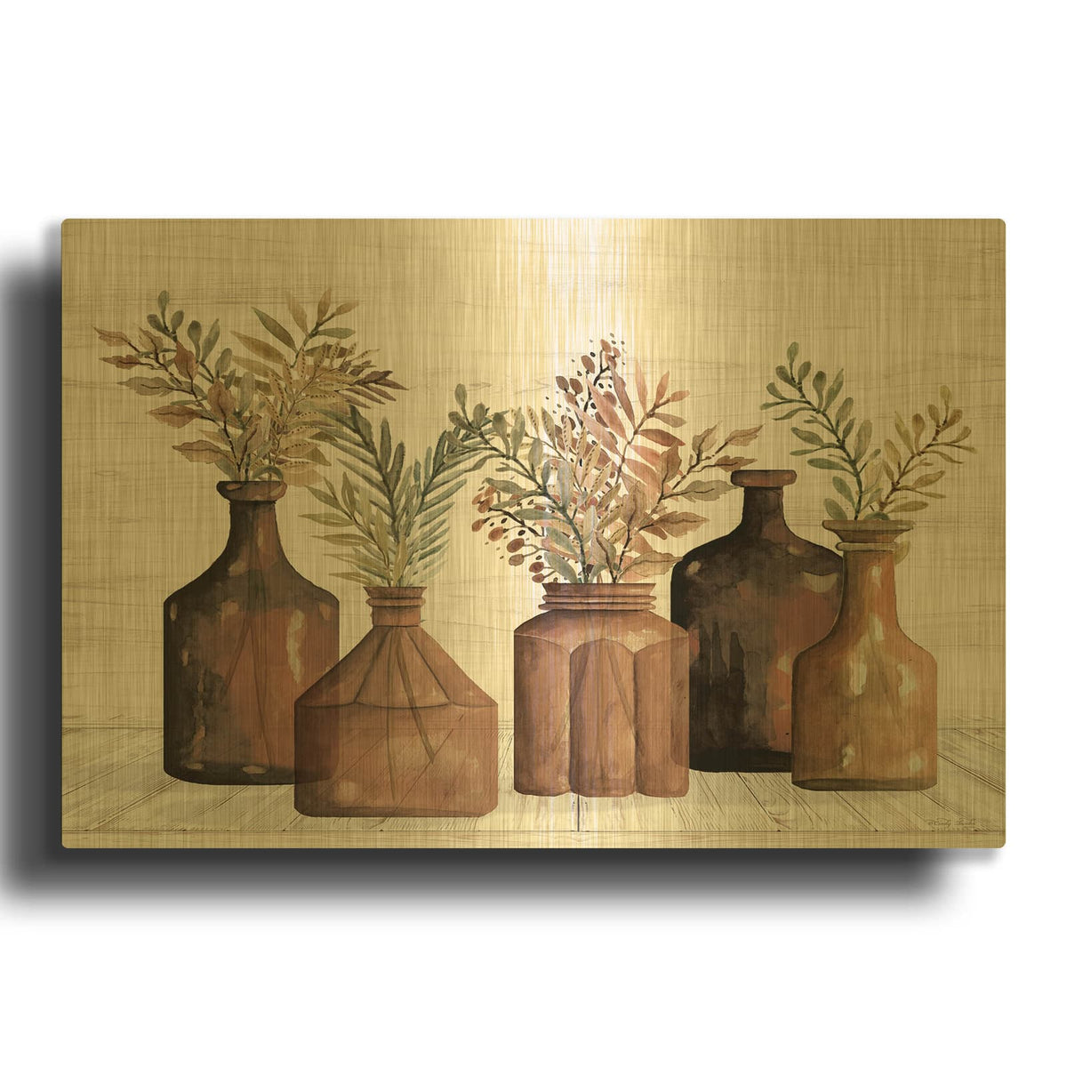 'Spiced Amber Still Life 1' By Cindy Jacobs Gold Metal Wall Art