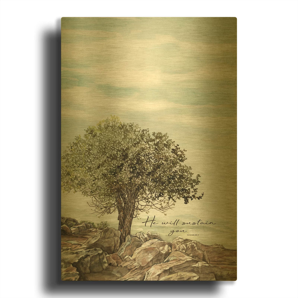 'He Will Sustain You' By Cindy Jacobs Gold Metal Wall Art