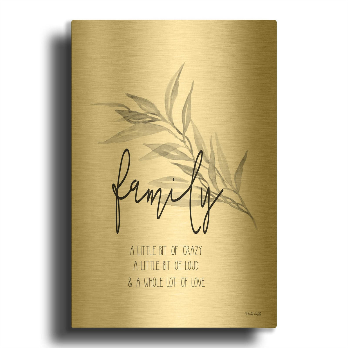 'Family Love' By Cindy Jacobs Gold Metal Wall Art