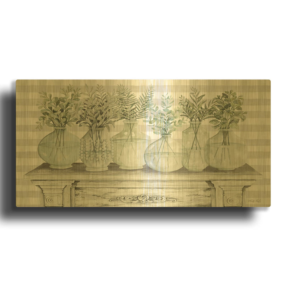 'All In A Row' By Cindy Jacobs Gold Metal Wall Art