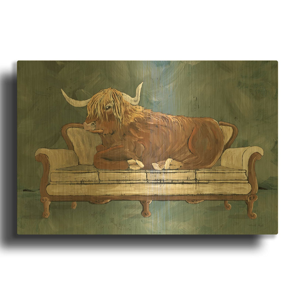 'Cowches 3' By Cindy Jacobs Gold Metal Wall Art