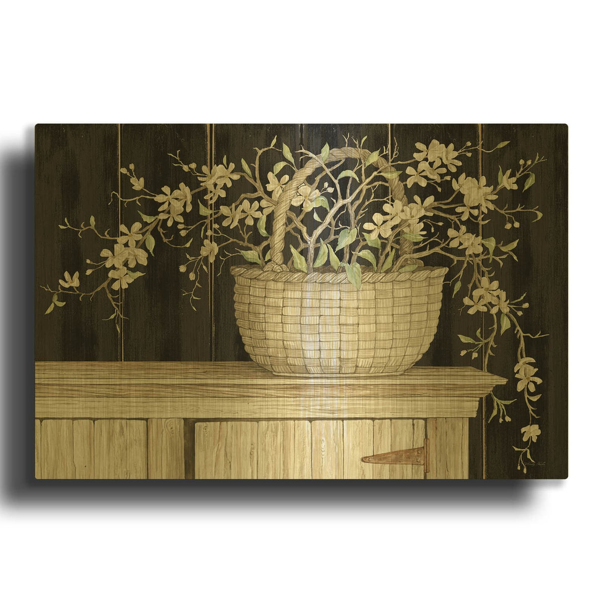 'Apple Blossom Beauty 2' By Cindy Jacobs Gold Metal Wall Art