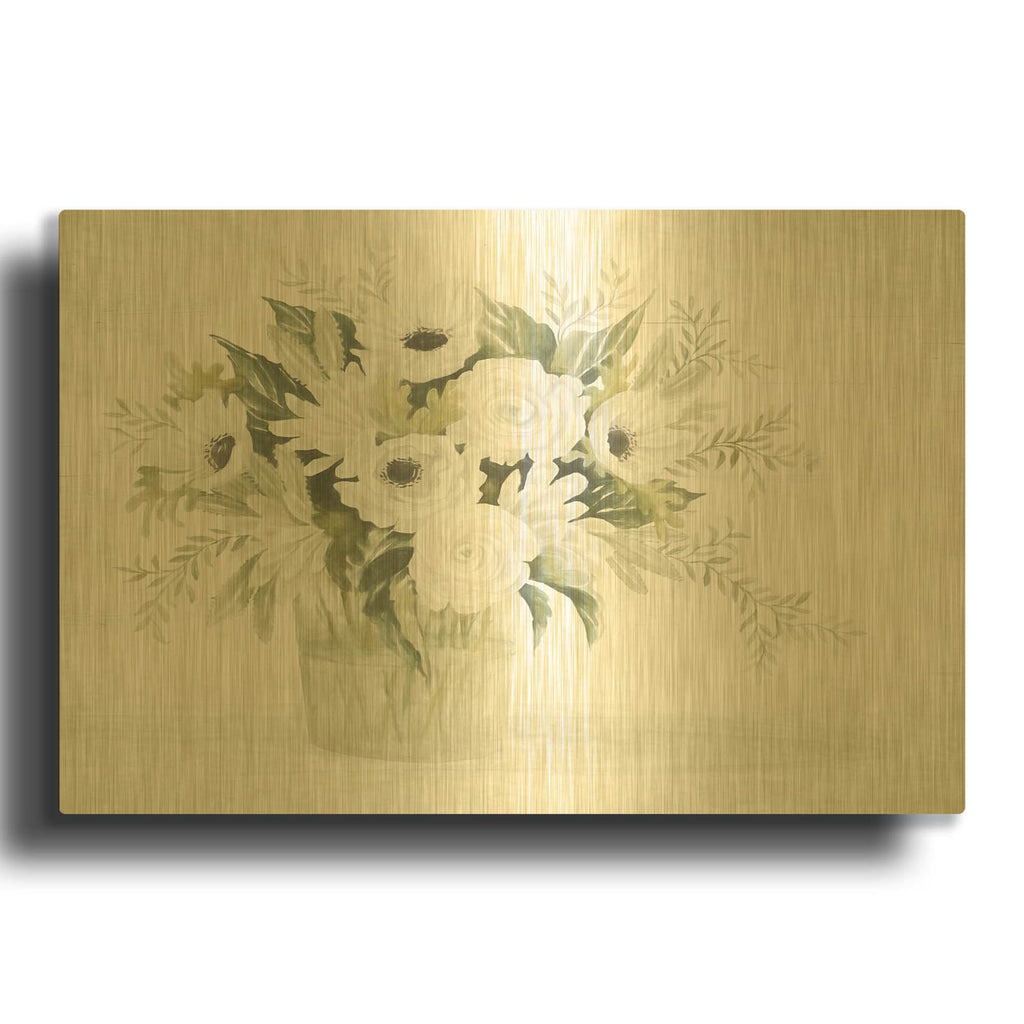 'Fresh Blooms 1' By Cindy Jacobs Gold Metal Wall Art