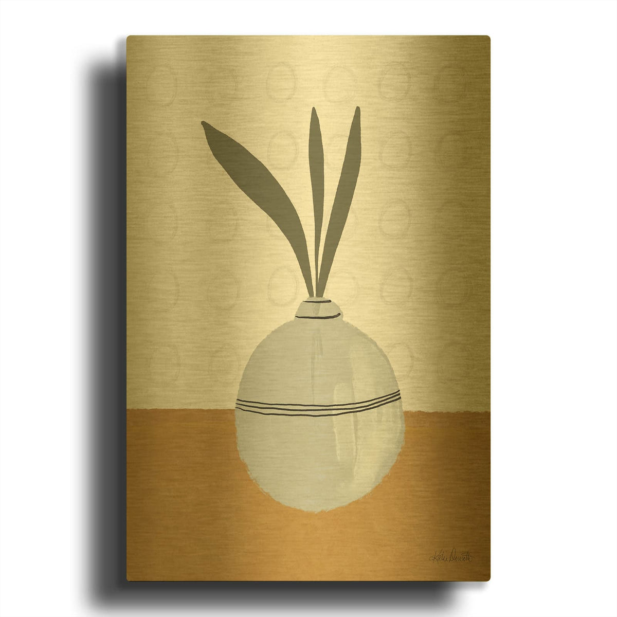 'House Plant 2' By Katie Doucette Gold Metal Wall Art