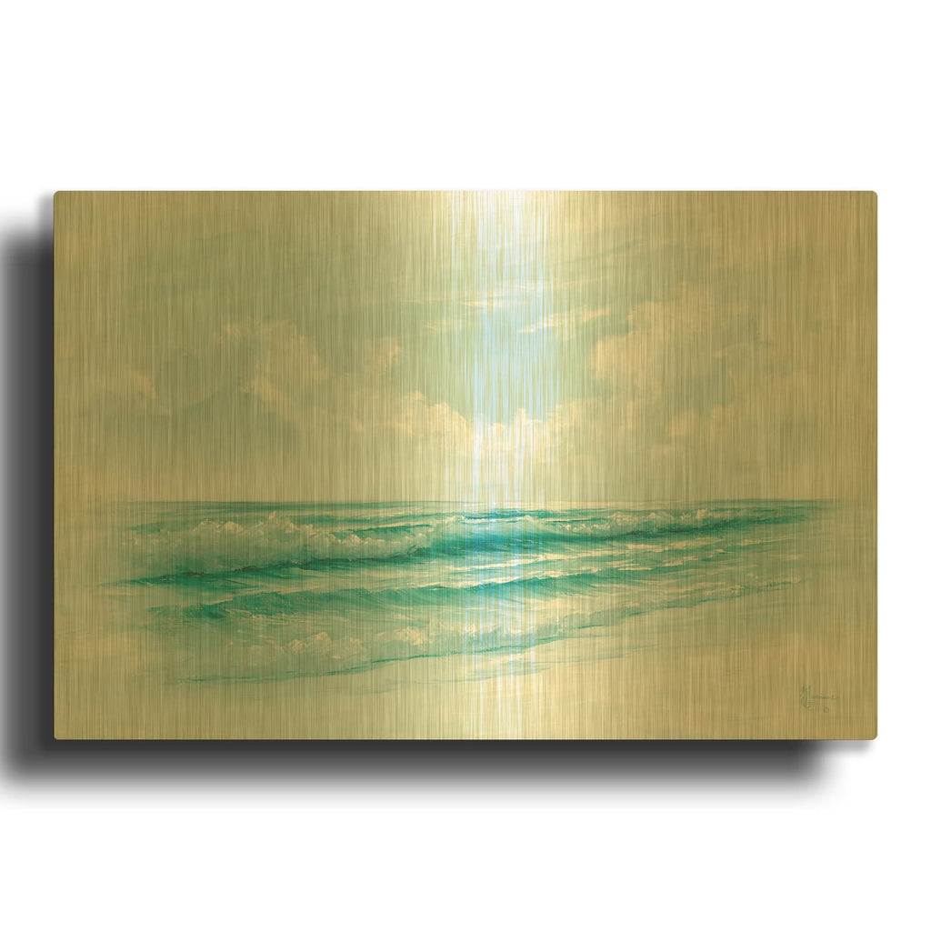 'Blue Morning' By Georgia Janisse Gold Metal Wall Art