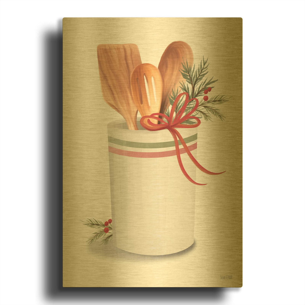 'Baking Spirits Bright' By House Fenway Gold Metal Wall Art