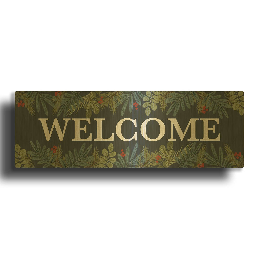 'Holiday Welcome Sign' By House Fenway Gold Metal Wall Art
