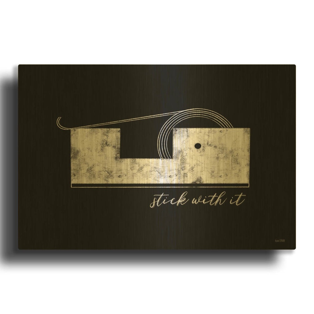 'Stick With It' By House Fenway Gold Metal Wall Art