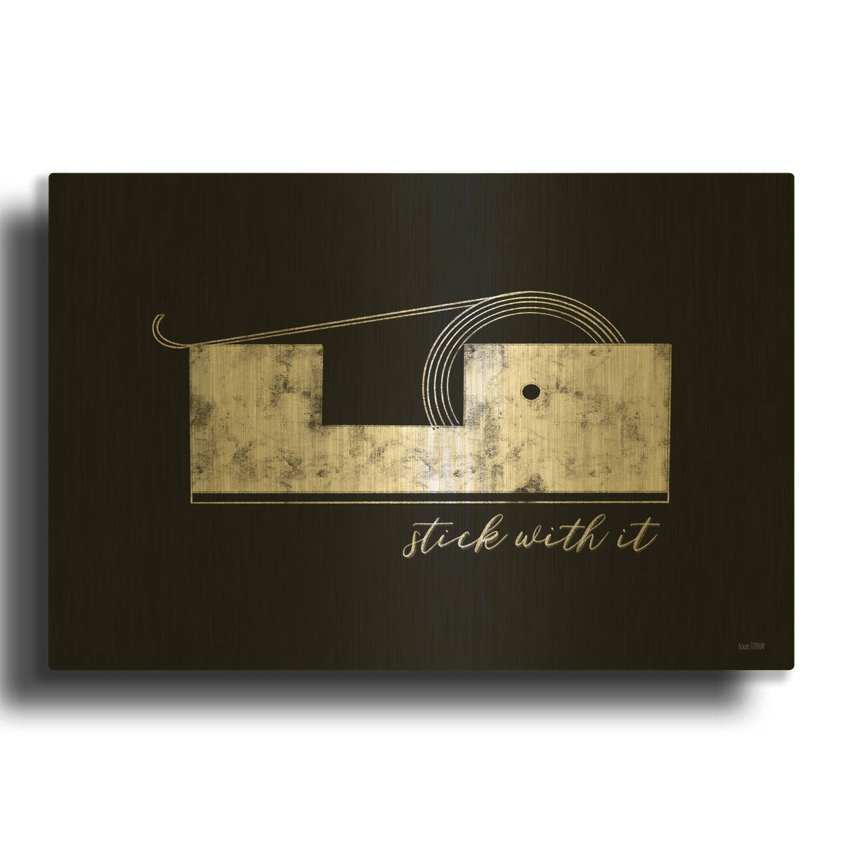 'Stick With It' By House Fenway Gold Metal Wall Art
