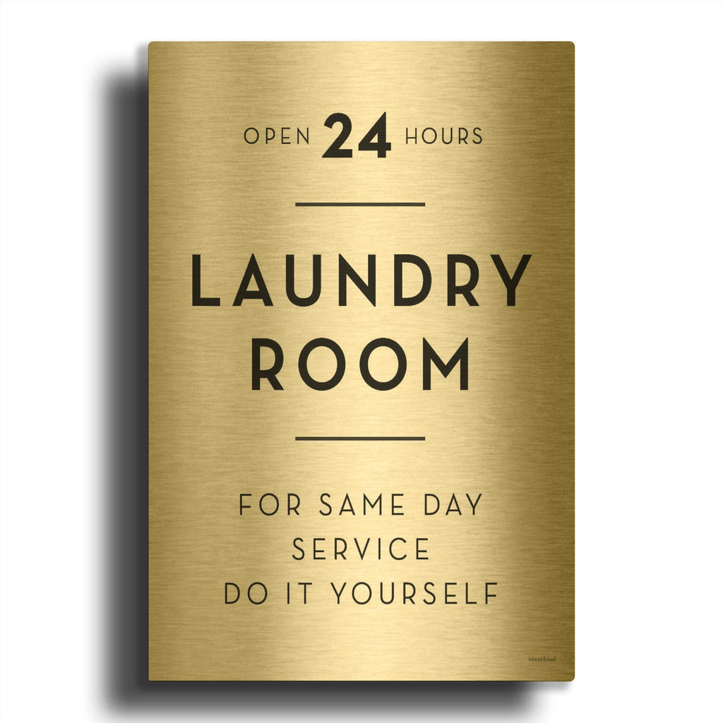 'Laundry Room 2' By Lettered Gold Metal Wall Art