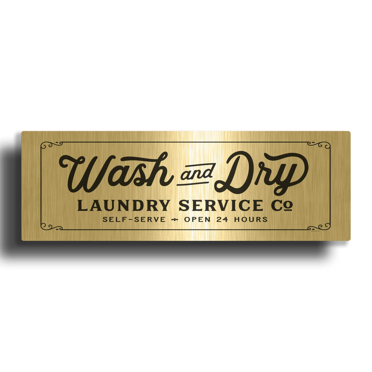 'Wash And Dry Laundry Service Co.' By Lettered Gold Metal Wall Art