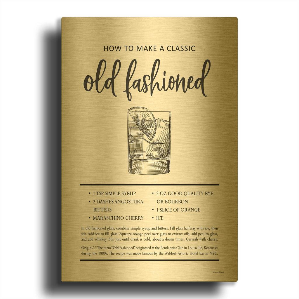 'Old Fashioned' By Lettered Gold Metal Wall Art