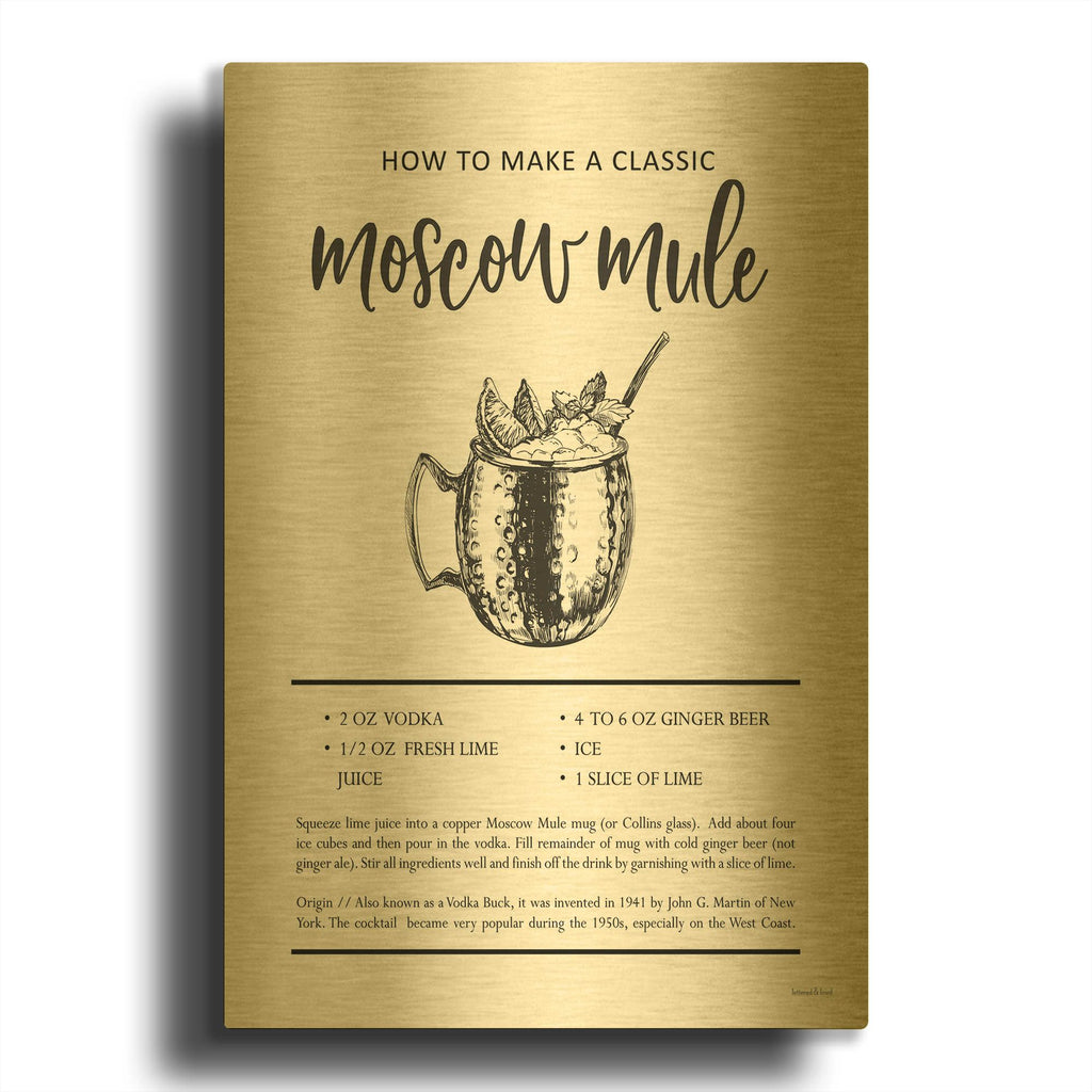'Moscow Mule' By Lettered Gold Metal Wall Art