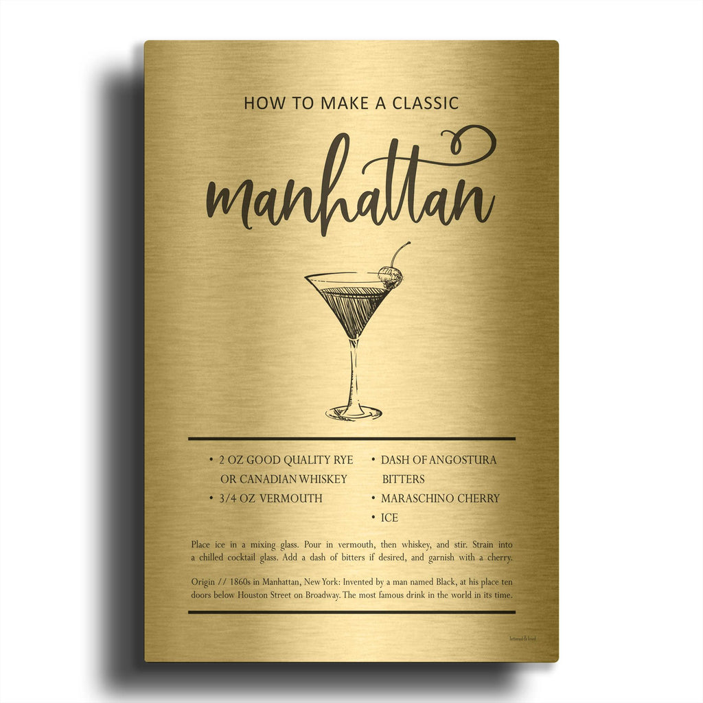 'Manhattan' By Lettered Gold Metal Wall Art