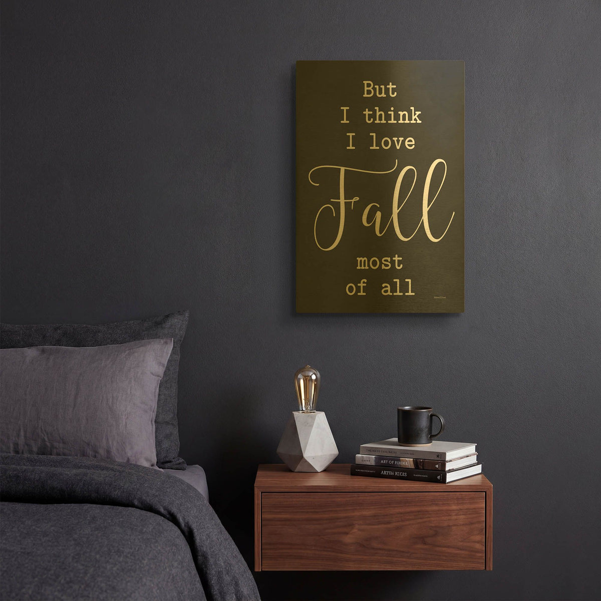 'I Love Fall Most Of All' By Lettered Gold Metal Wall Art