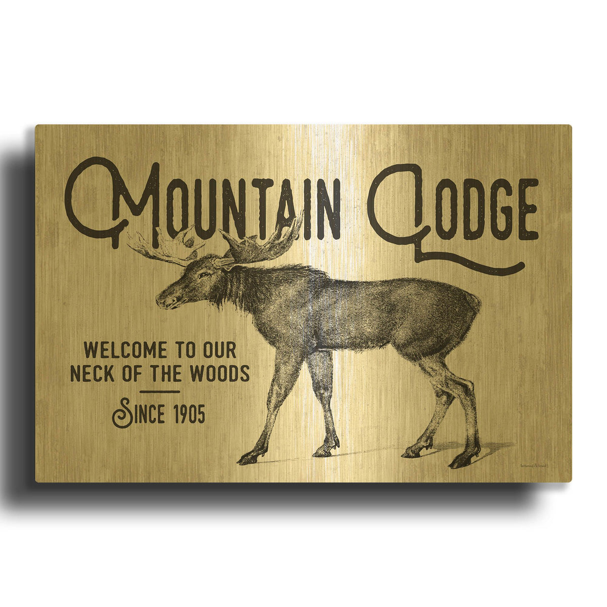 'Mountain Lodge' By Lettered Gold Metal Wall Art