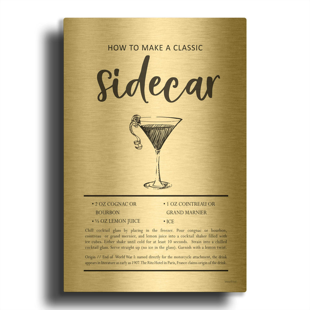 'Sidecar' By Lettered Gold Metal Wall Art