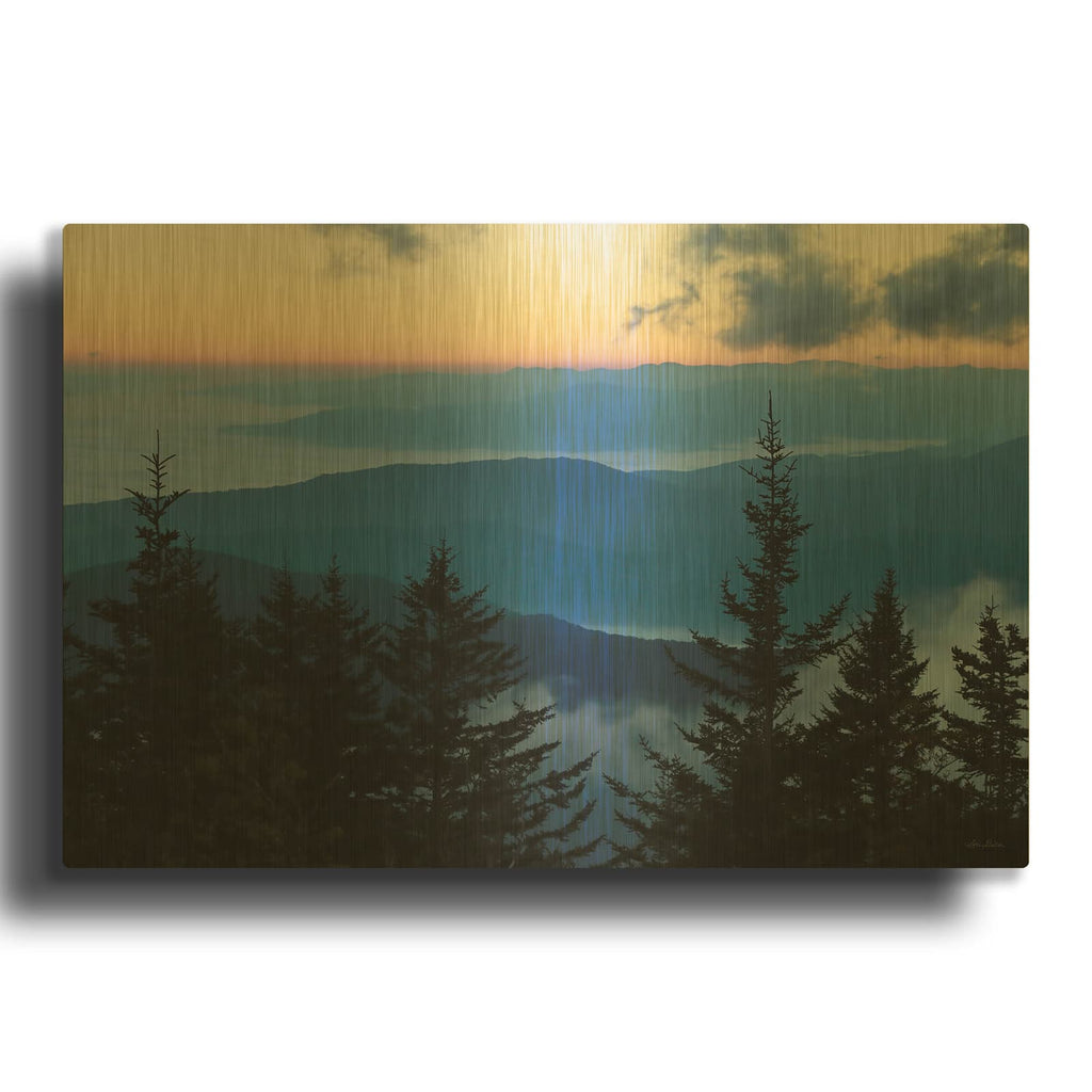'Great Smoky Mountain Sunrise' By Lori Deiter Gold Metal Wall Art