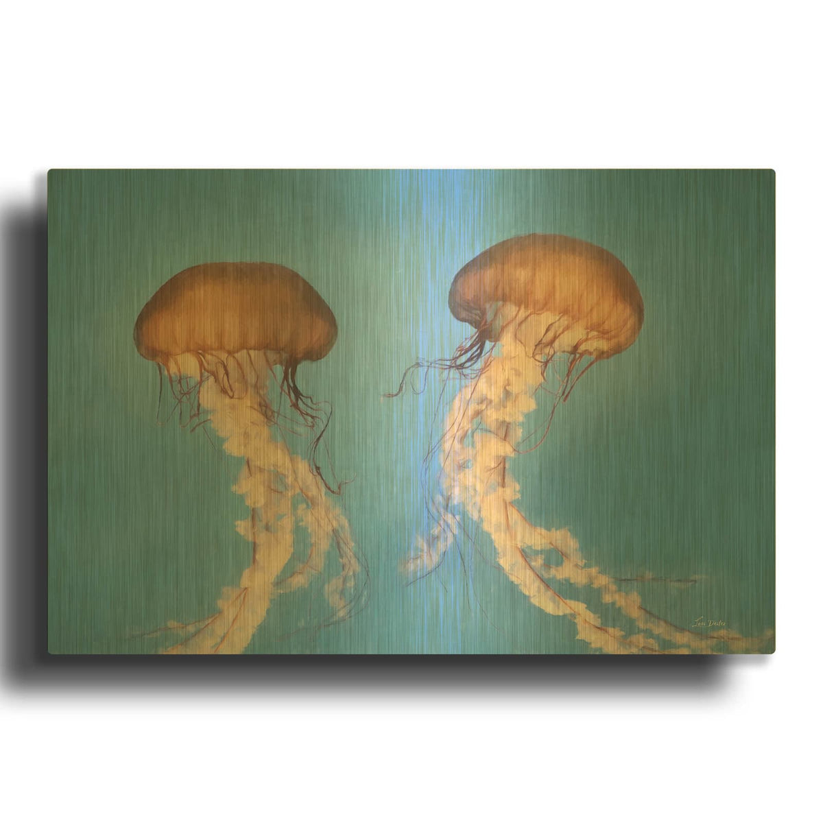 'Jellyfish Dance 1' By Lori Deiter Gold Metal Wall Art