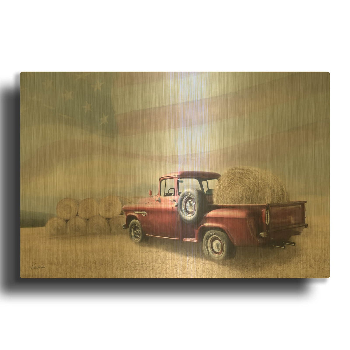 'Patriotic Pastime' By Lori Deiter Gold Metal Wall Art