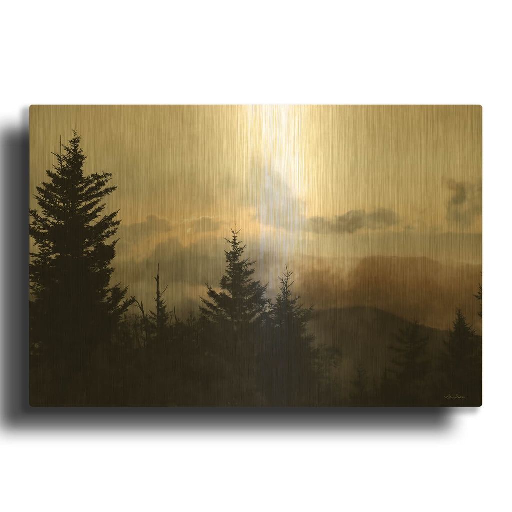 'Mountain Layers 2' By Lori Deiter Gold Metal Wall Art