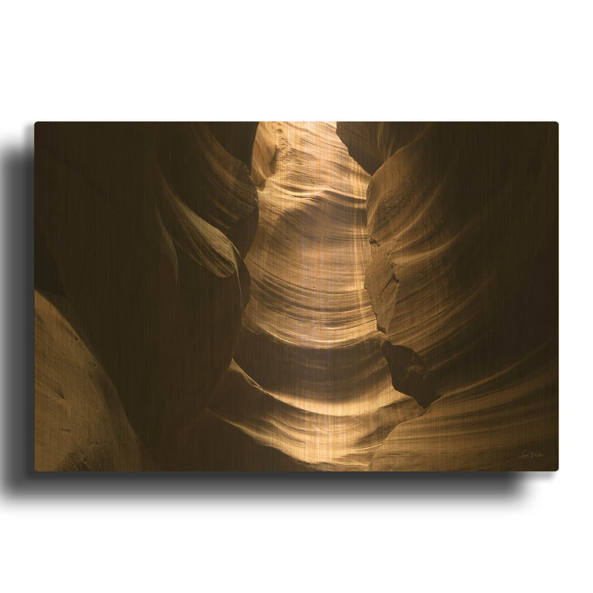 'Canyon Abstract 6' By Lori Deiter Gold Metal Wall Art