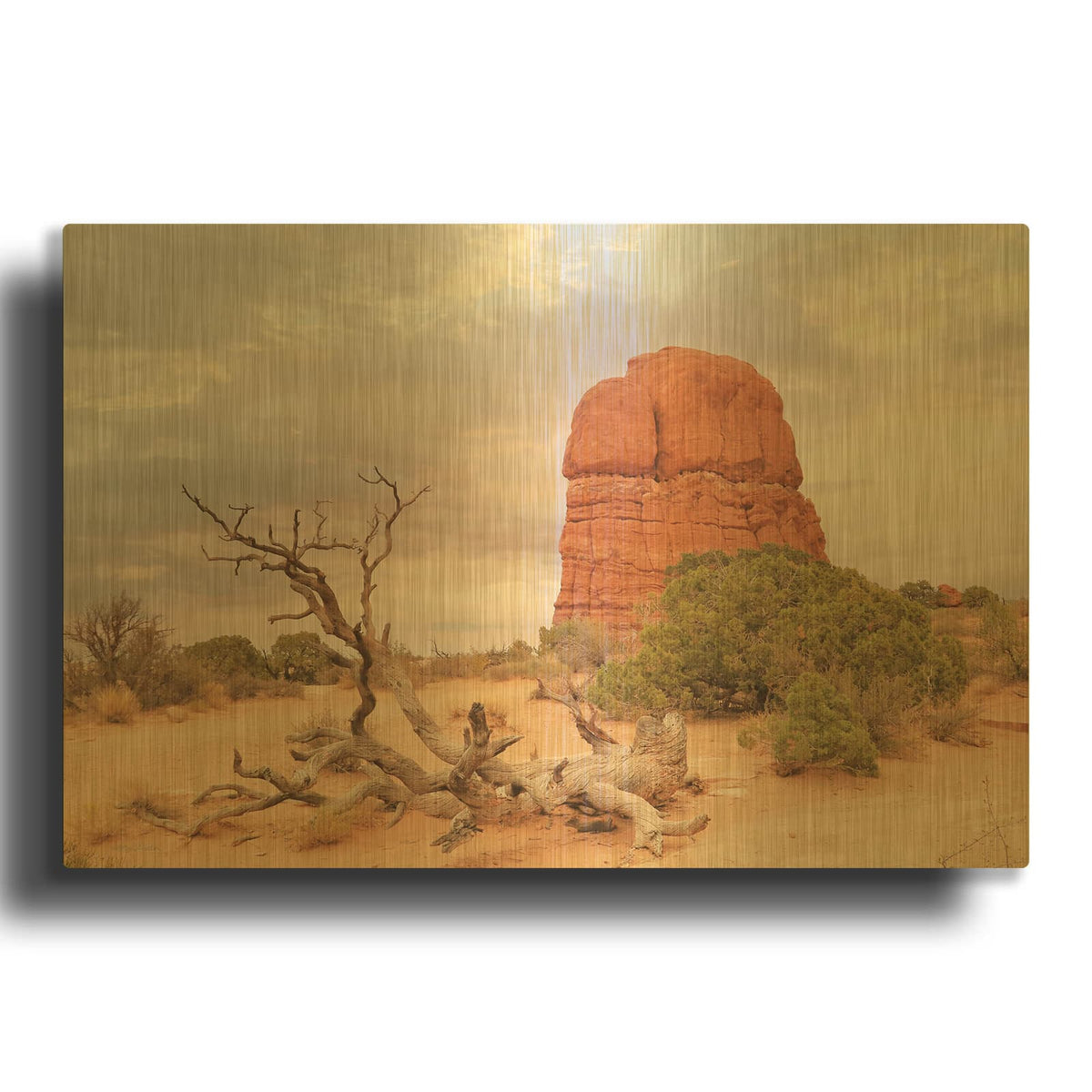 'Dusty Desert 1' By Lori Deiter Gold Metal Wall Art